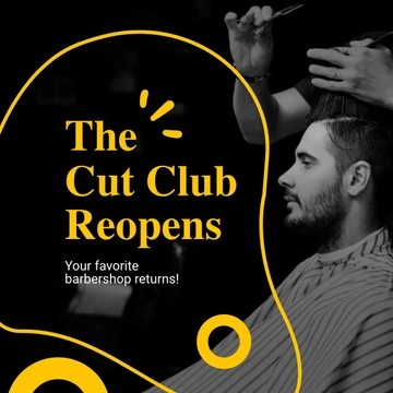 Free Barber Shop Reopening Linkedin Post Template to Edit Online
