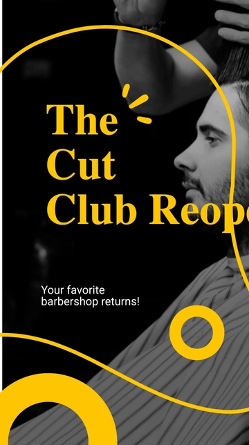 Free Barber Shop Reopening Whatsapp Post Template to Edit Online