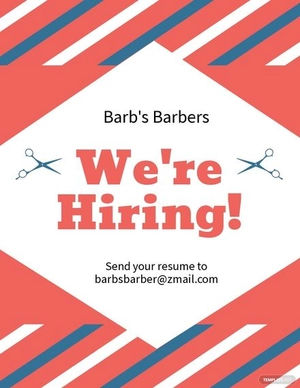 Barber Shop Hiring Flyer Template