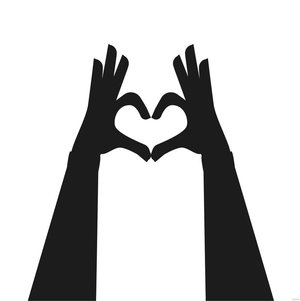 Hand Heart Shape Silhouette
