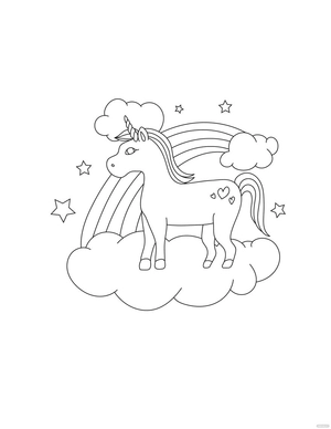 Magical Unicorn Coloring Page
