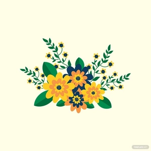 Bright Yellow Floral Vector