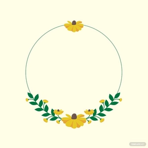 Yellow Floral Wreath Vector