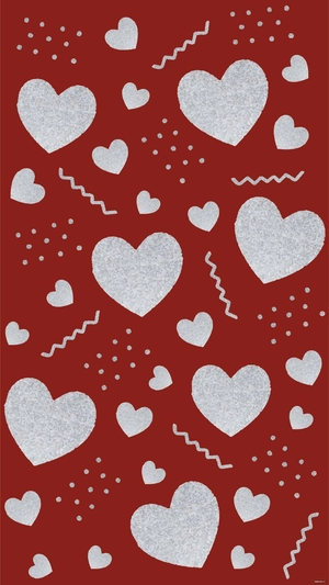 White Glitter Heart Background