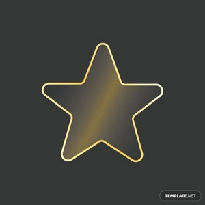 Transparent Gold Star Vector