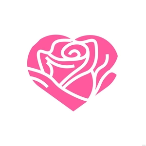 Pink Heart Rose Clipart