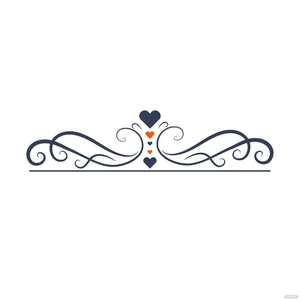 Heart Scroll Border Clipart