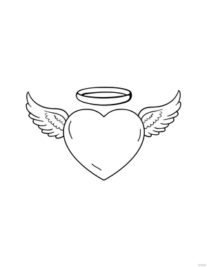 Heart With Angel Wings Drawing