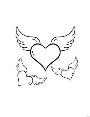 Easy Heart With Wings Drawing