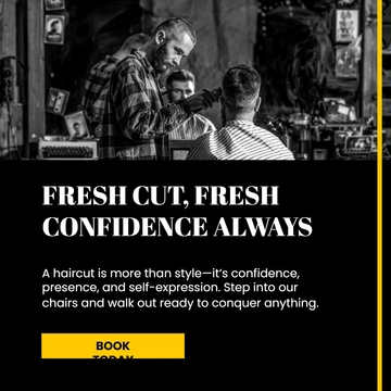 Free Barber Linkedin Post Template to Edit Online