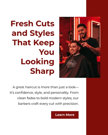 Free Barber Facebook Post Template to Edit Online
