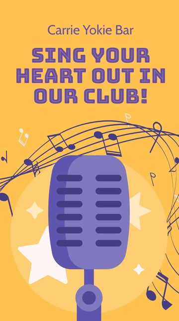 Free Karaoke Advertising Whatsapp Post Template to Edit Online