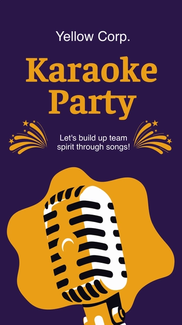 Free Karaoke Party Whatsapp Post Template to Edit Online