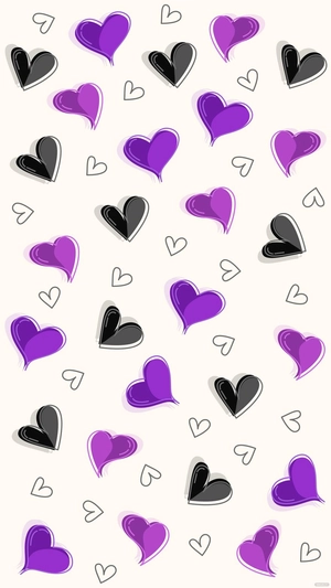 Black And Purple Heart Background