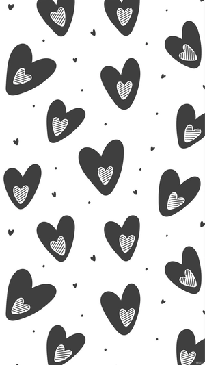 White And Black Heart Background