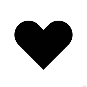 Solid Black Heart Clipart