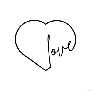 Black Love Heart Clipart