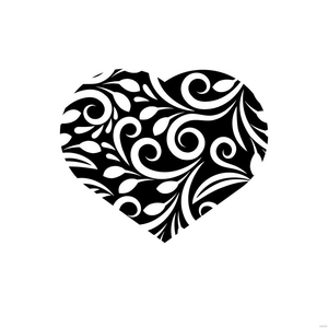 Fancy Black Heart Clipart