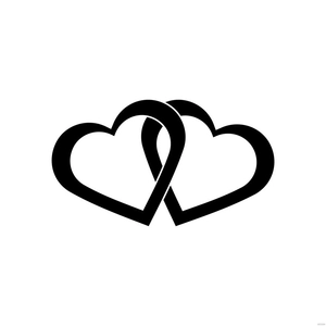 Wedding Black Heart Clipart