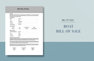 Boat Bill of Sale Template