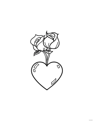 Heart And Rose Love Drawing
