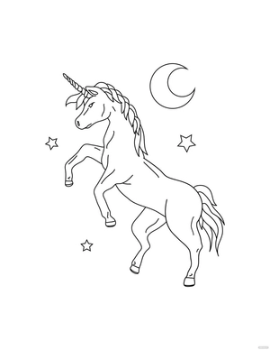 Vintage Unicorn Coloring Page