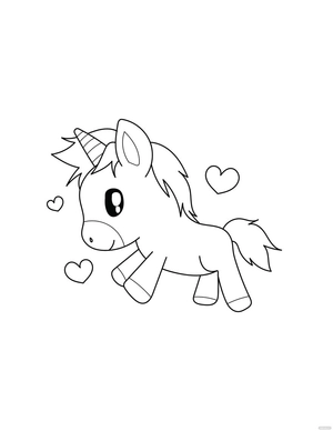 Unicorn Coloring Page for Kids