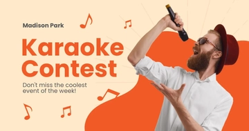 Free Karaoke Event Facebook Post Template to Edit Online