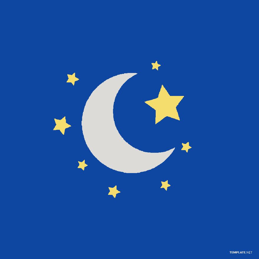 Animated Moon And Stars Sticker