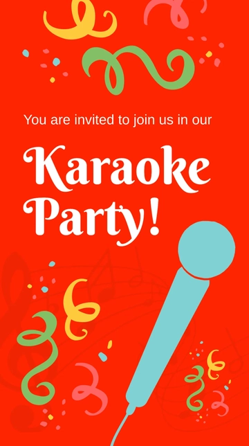 Free Karaoke Party Invitation Whatsapp Post Template to Edit Online