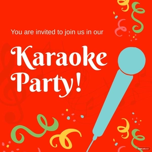 Free Karaoke Party Invitation Instagram Post Template to Edit Online