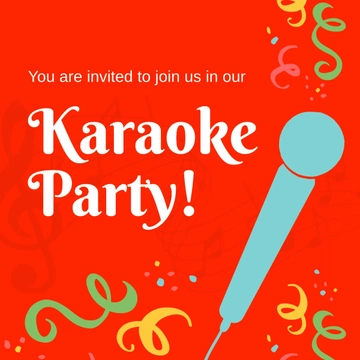 Free Karaoke Party Invitation Linkedin Post Template to Edit Online