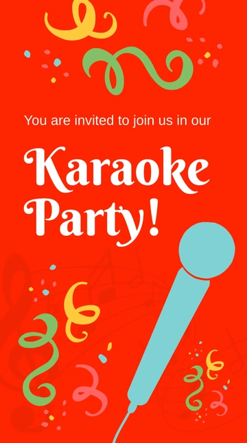 Free Karaoke Party Invitation Instagram Story Template to Edit Online