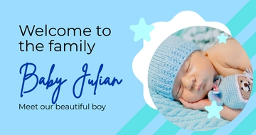 Free Baby Announcement Photo Facebook Post Template to Edit Online