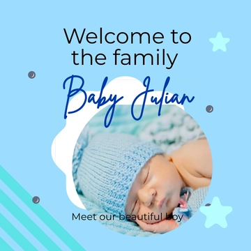 Free Baby Announcement Photo Instagram Post Template to Edit Online