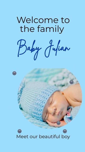 Free Baby Announcement Photo Instagram Story Template to Edit Online