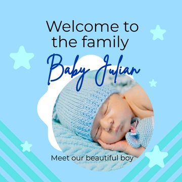 Free Baby Announcement Photo Linkedin Post Template to Edit Online