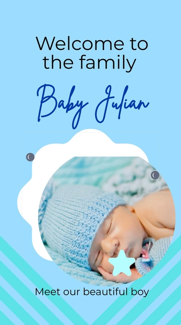 Free Baby Announcement Photo Whatsapp Post Template to Edit Online