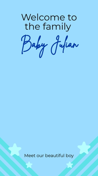 Free Baby Announcement Photo Snapchat Geofilter Template to Edit Online