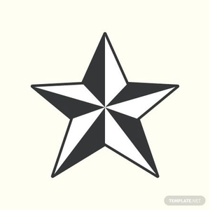 Black and White Nautical Star Vector