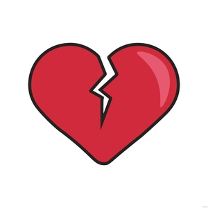 Red Broken Heart Clipart