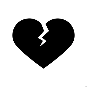 Black Broken Heart Clipart