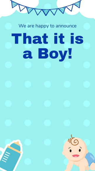 Free Boy Pregnancy Announcement Snapchat Geofilter Template to Edit Online