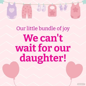 Free Girl Pregnancy Announcement Instagram Post Template to Edit Online