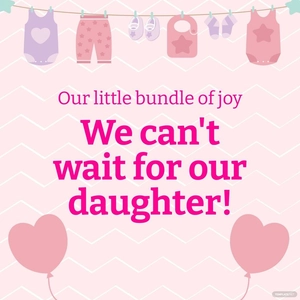 Free Girl Pregnancy Announcement Linkedin Post Template to Edit Online