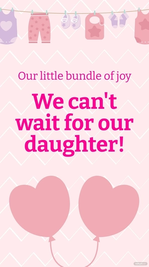 Free Girl Pregnancy Announcement Whatsapp Post Template to Edit Online