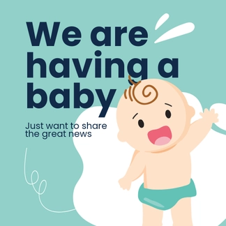 Free Pregnancy Reveal Instagram Post Template to Edit Online