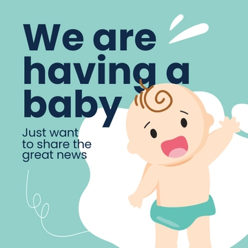 Free Pregnancy Reveal Linkedin Post Template to Edit Online