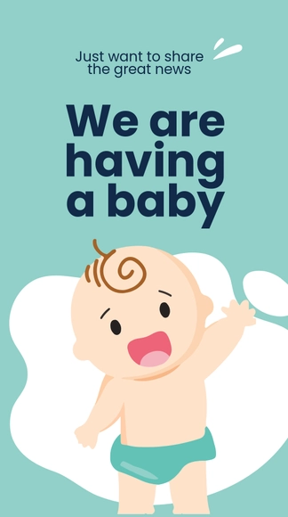 Free Pregnancy Reveal Whatsapp Post Template to Edit Online