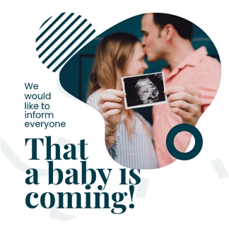 Free Elegant Pregnancy Announcement Instagram Post Template to Edit Online